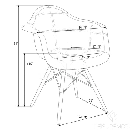 Lewie Eiffel Accent Chair - Metal Base