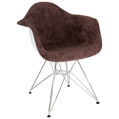 Lewie Velvet Eiffel Accent Chair - Metal Base