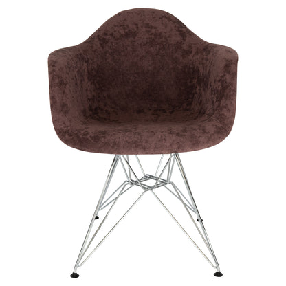 Lewie Velvet Eiffel Accent Chair - Metal Base