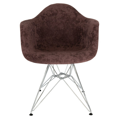 Lewie Velvet Eiffel Accent Chair - Metal Base Set of 4
