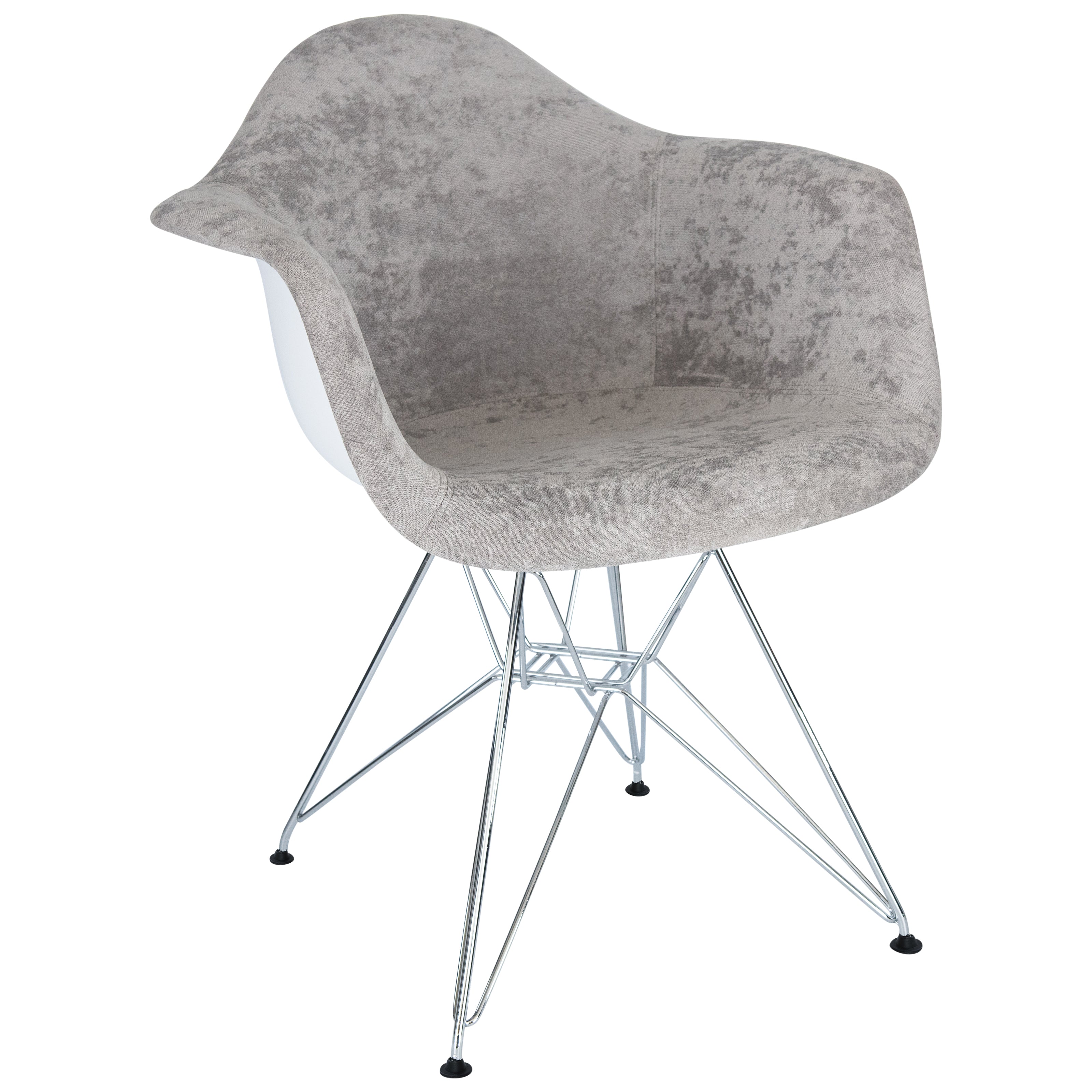 Lewie Velvet Eiffel Accent Chair - Metal Base