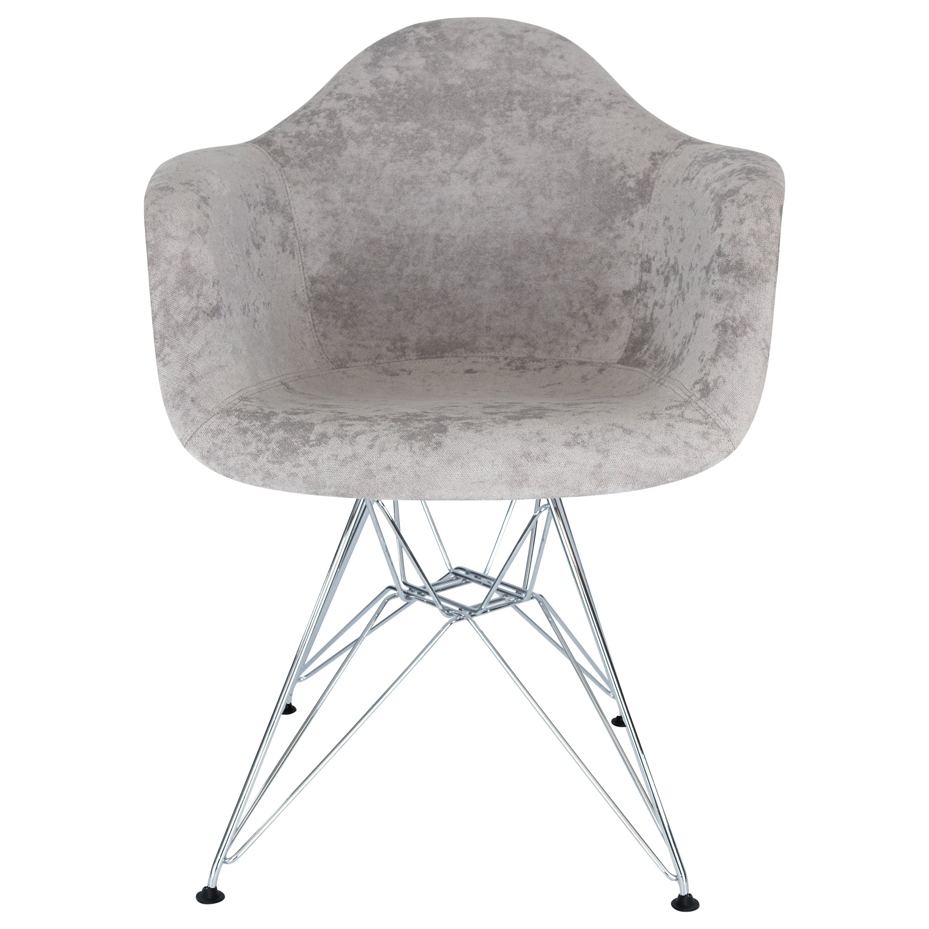 Lewie Velvet Eiffel Accent Chair - Metal Base