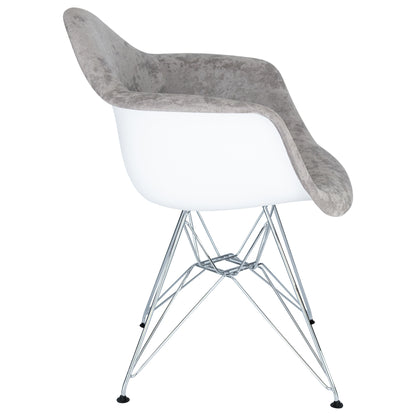 Lewie Velvet Eiffel Accent Chair - Metal Base