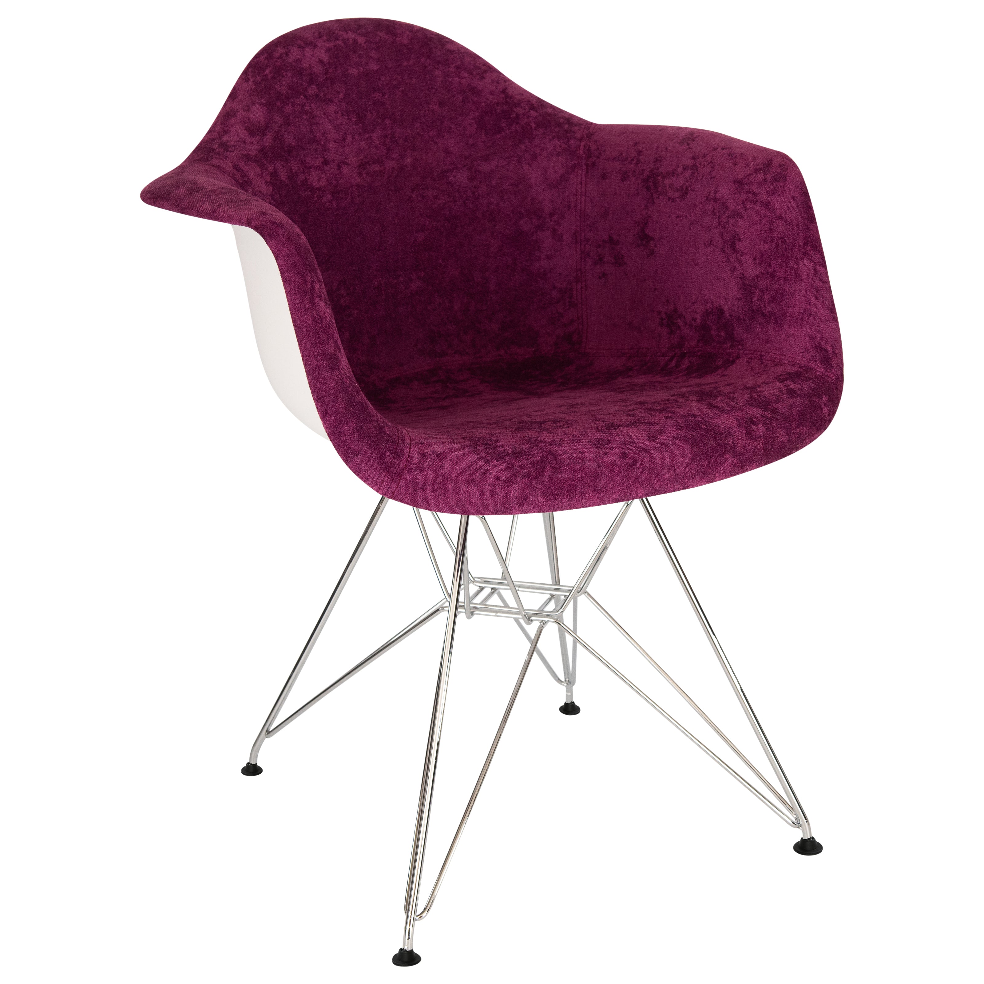 Lewie Velvet Eiffel Accent Chair - Metal Base