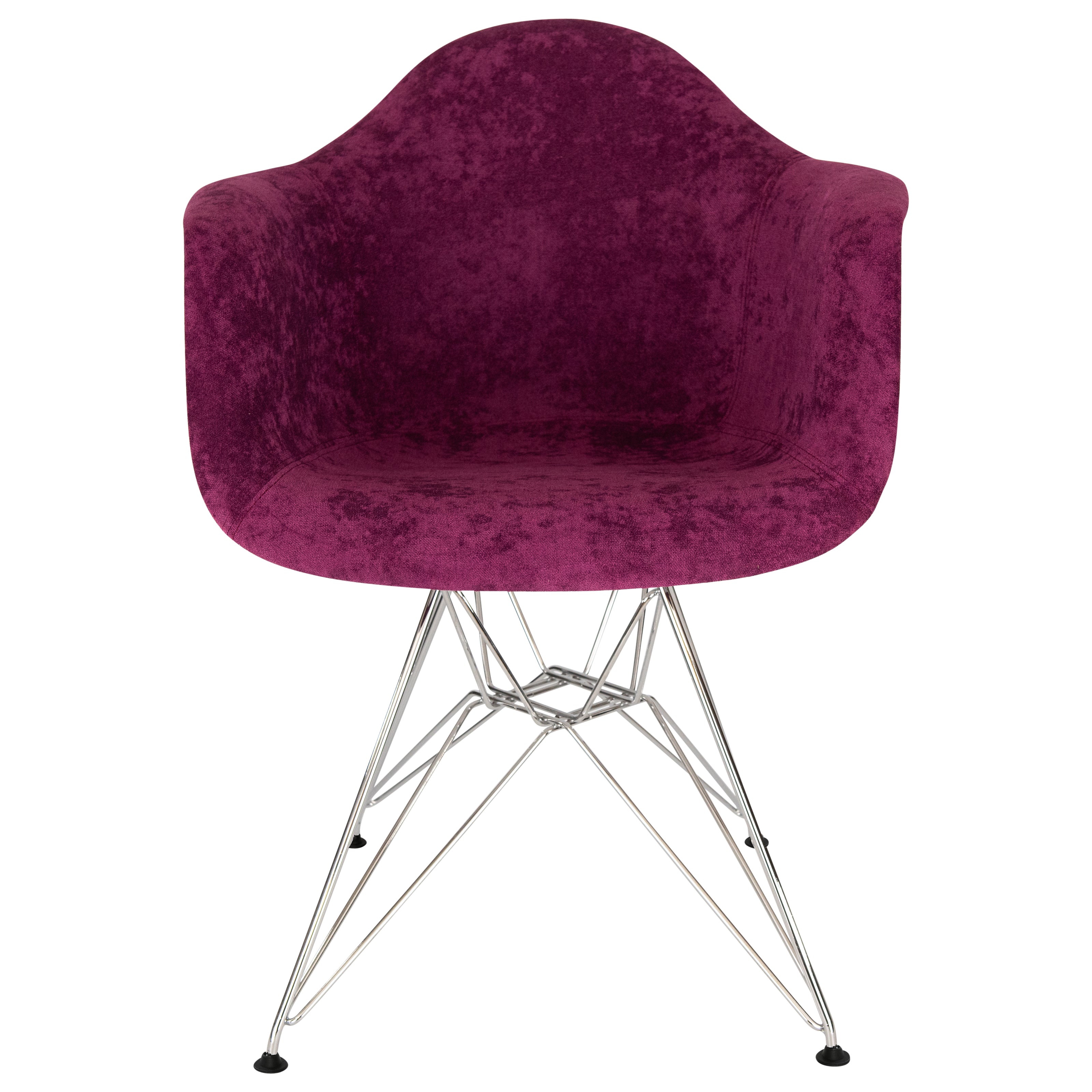 Lewie Velvet Eiffel Accent Chair - Metal Base