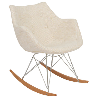 Lewie Fabric Eiffel Base Rocking Chair