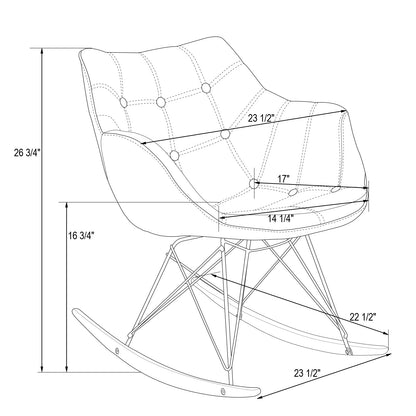 Lewie Fabric Eiffel Base Rocking Chair