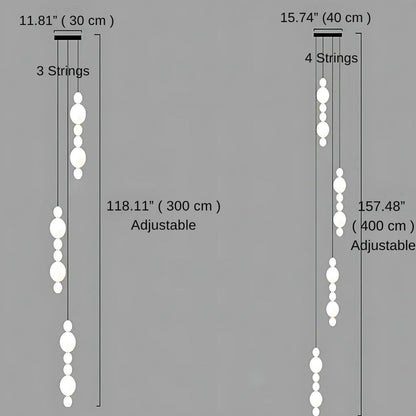 White Multi Globe Pendant Light for Staircase & High Ceiling