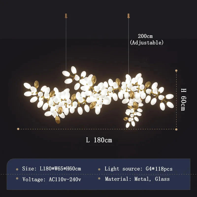 Classic and Gold Leaf Chandelier for Living Room