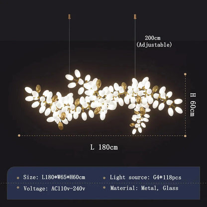 Classic and Gold Leaf Chandelier for Living Room