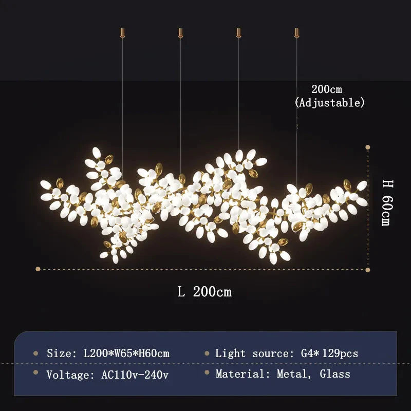 Classic and Gold Leaf Chandelier for Living Room