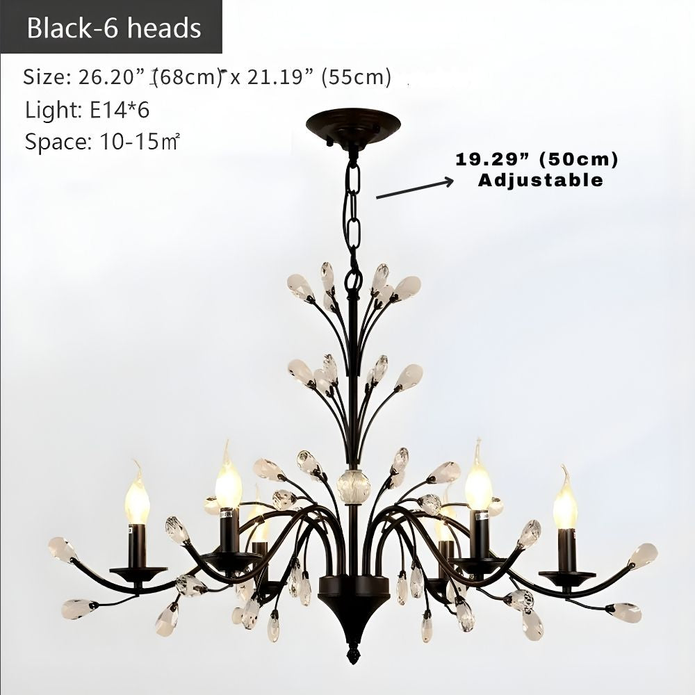 Wrought Iron Chandeliers 6/9 Lights