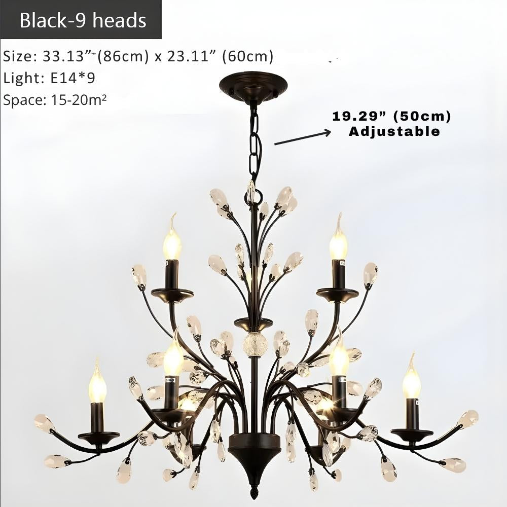 Wrought Iron Chandeliers 6/9 Lights
