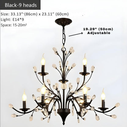 Wrought Iron Chandeliers 6/9 Lights