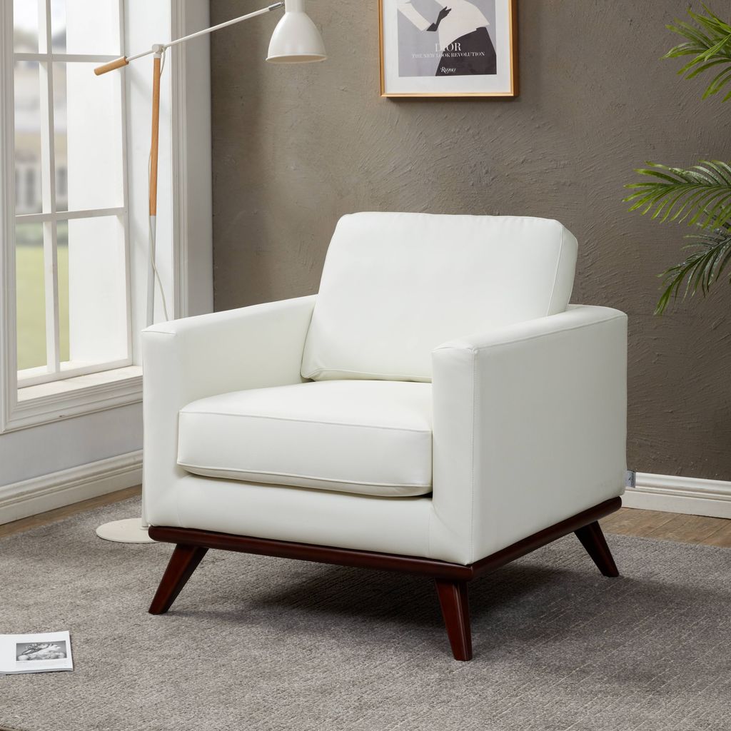 Edvin Leather Accent Arm Chair