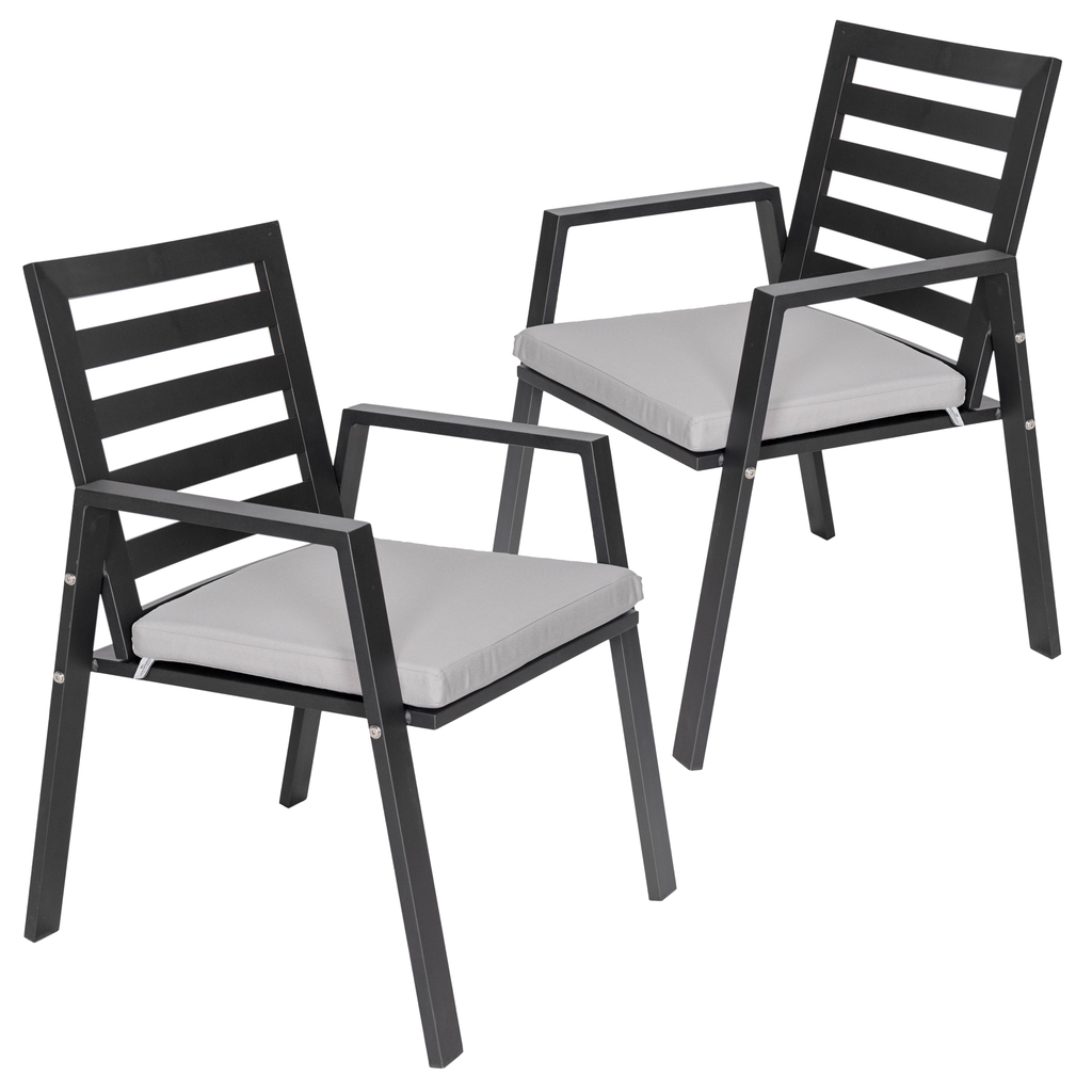 Agnes Patio Aluminum Dining Armchair - Set of 2