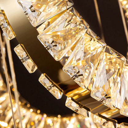 Yasmin Dimmable Crystal Ring Ceiling Light for Staircase