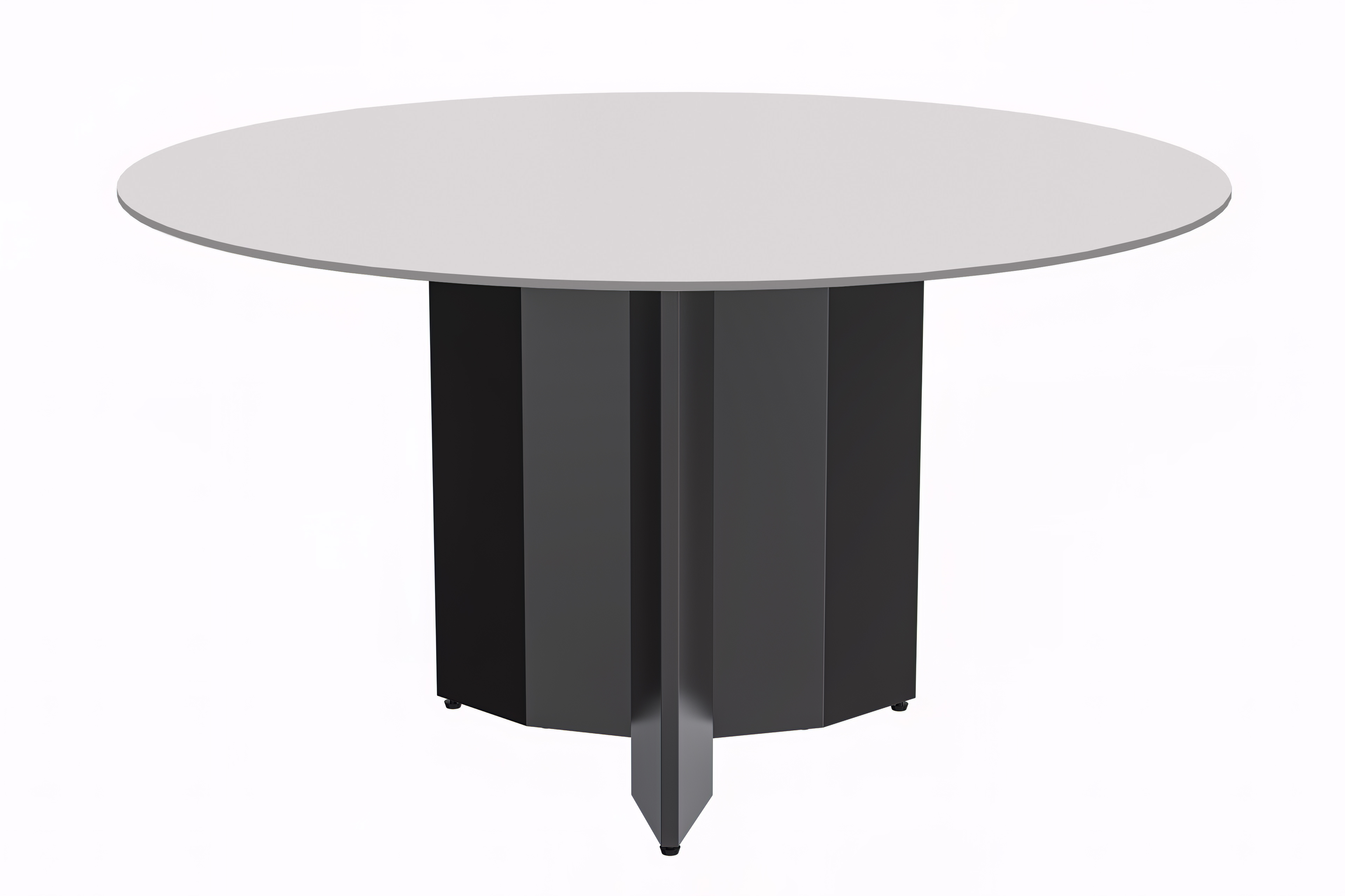 Zevro Series Round Dining Table Black Base with 60 Round BLack Glass Top