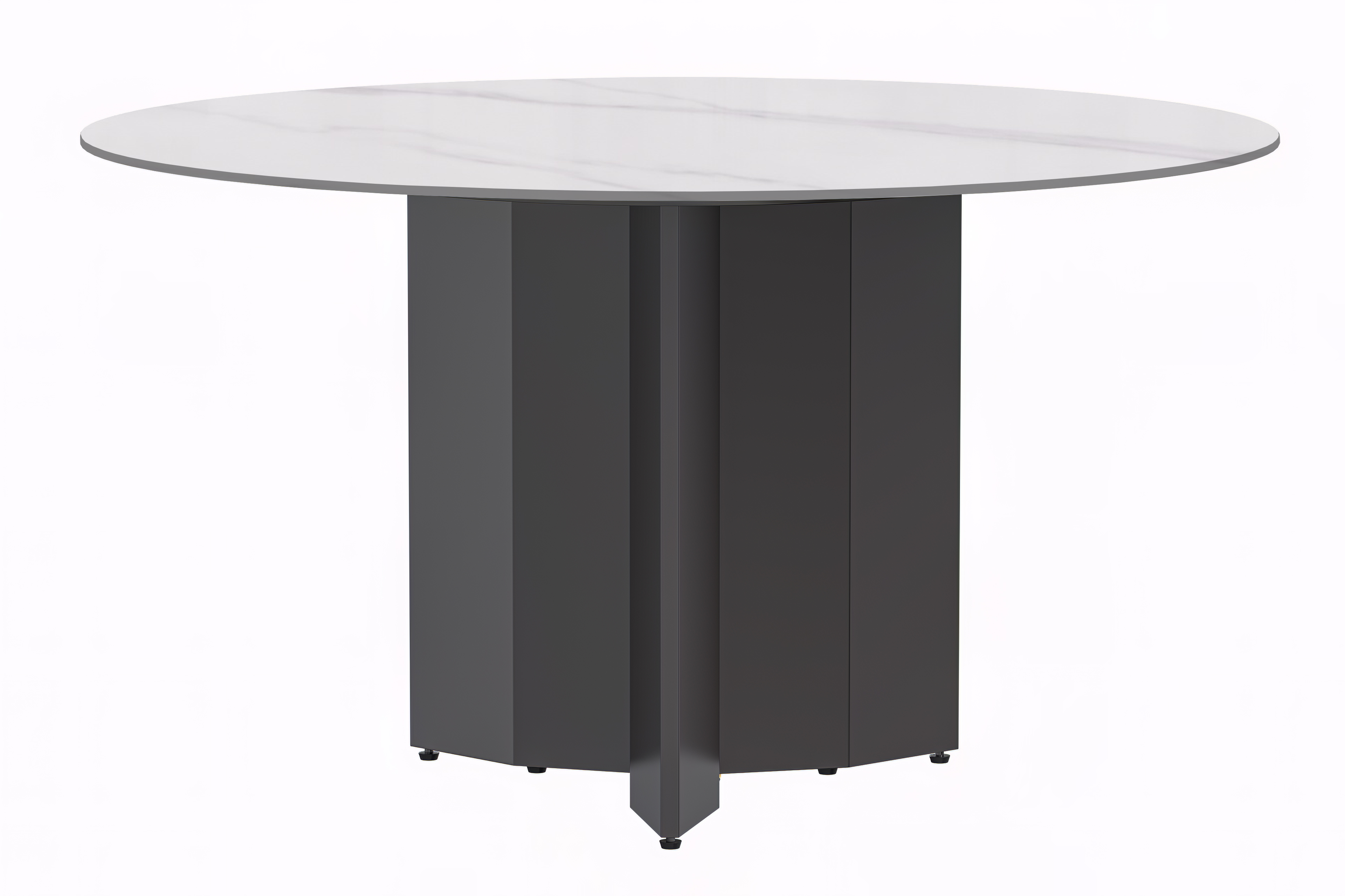 Zevro Series Round Dining Table Black Base with 60 Round BLack Glass Top