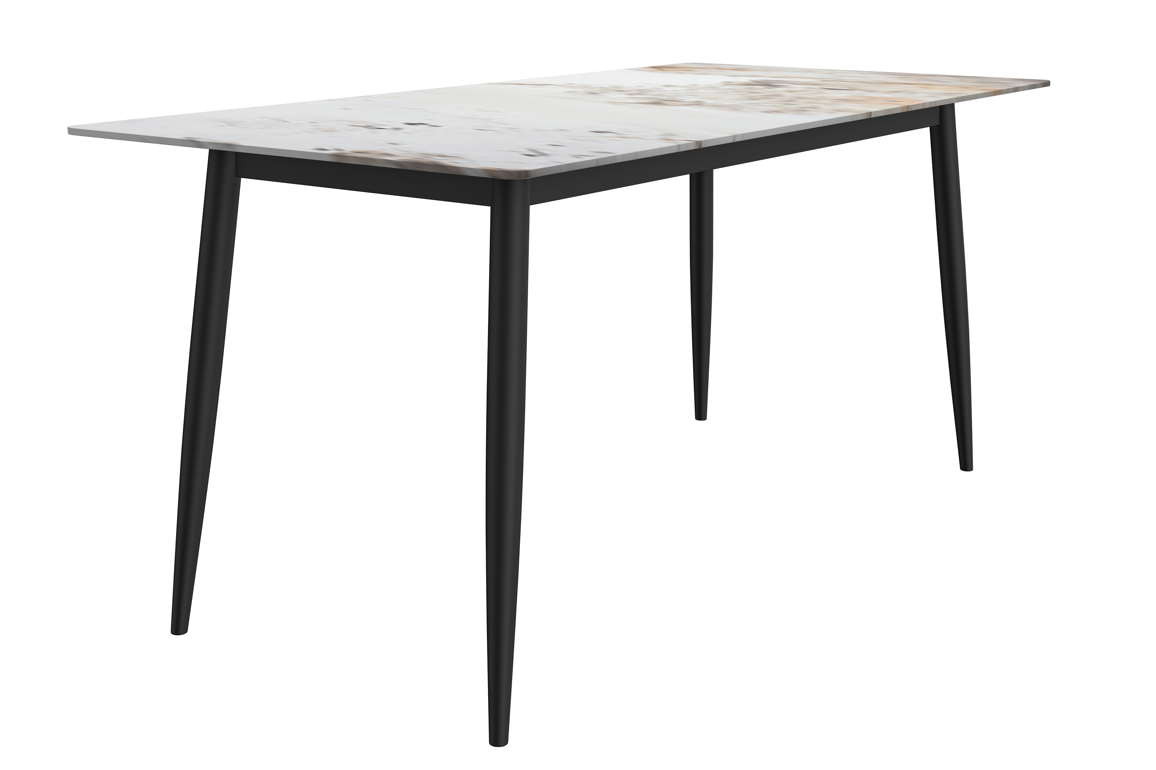 Zayle Series Modern Dining Table Black Base, With 55 Black Glass Top