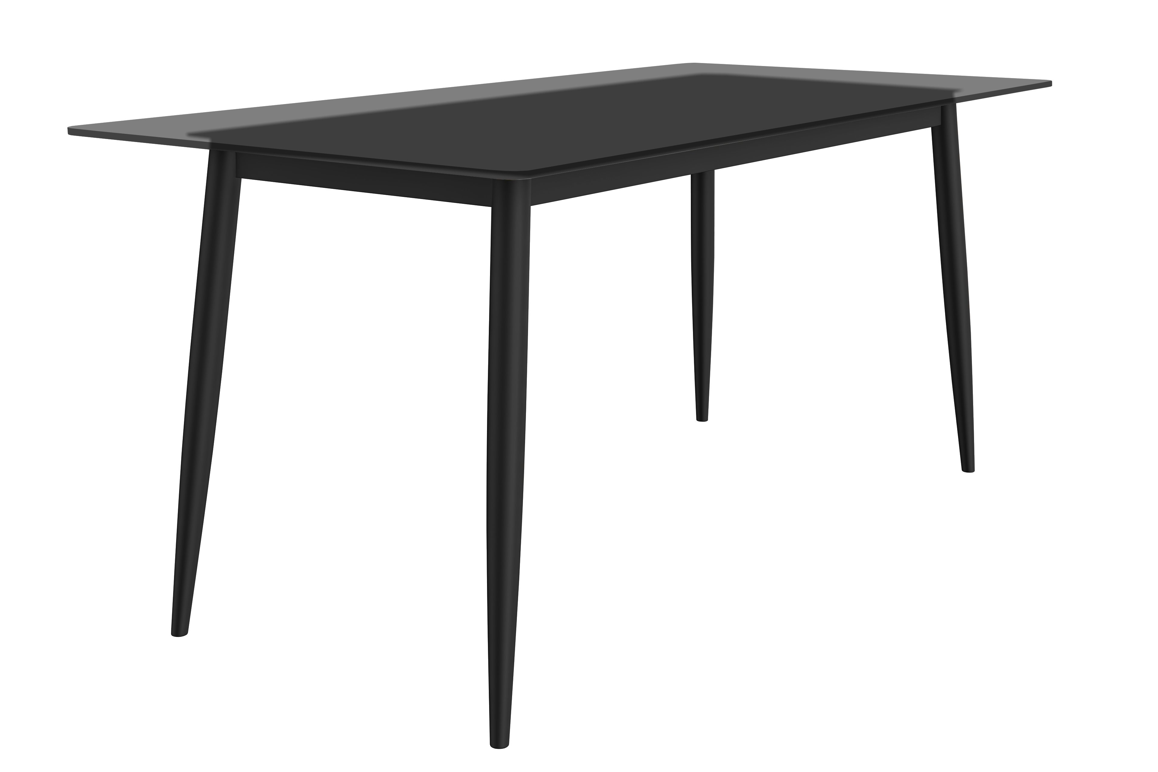 Zayle Series Modern Dining Table Black Base, With 55 Clear Glass Top