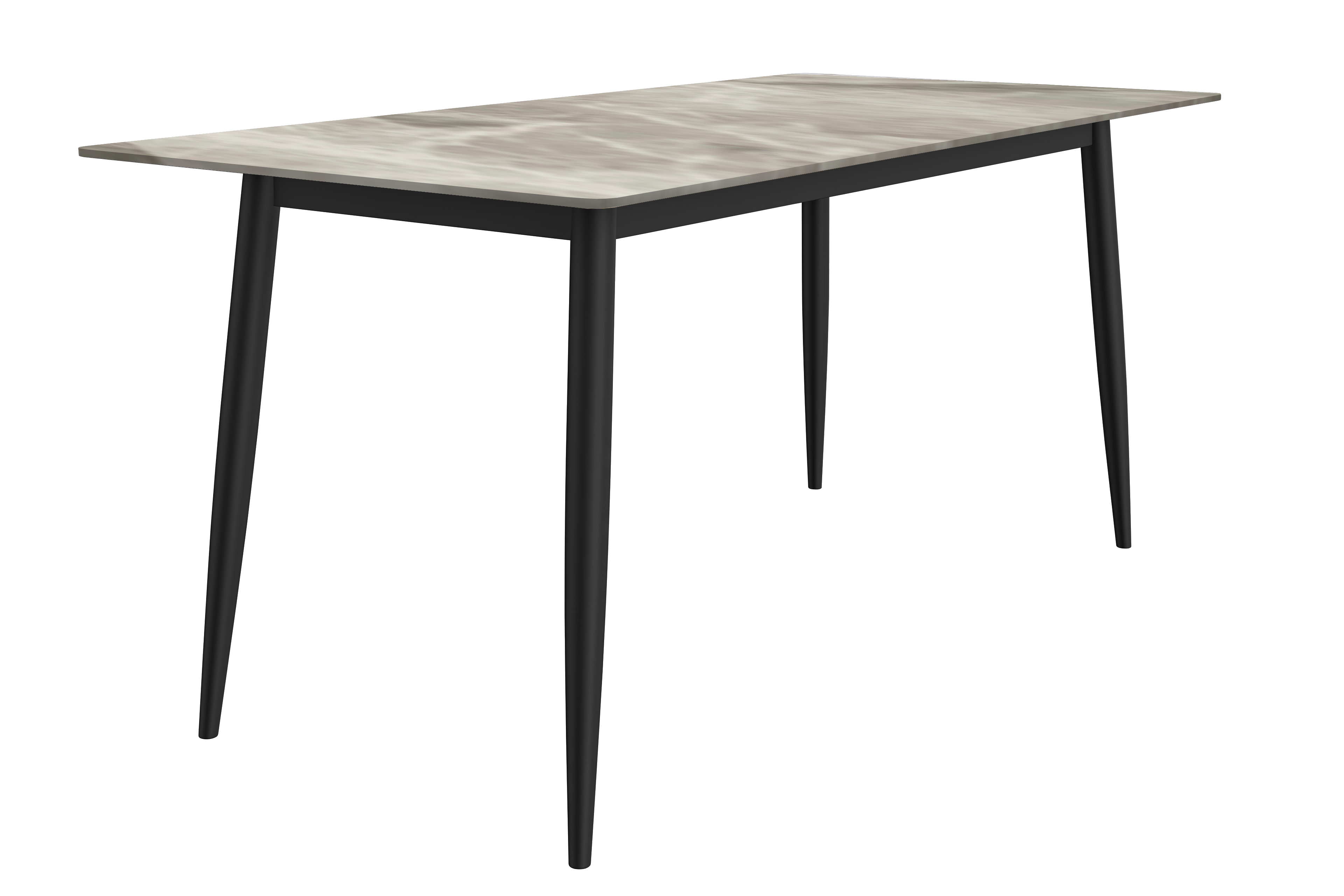 Zayle Series Modern Dining Table Black Base, With 55 Deep Grey Sintered Stone Top