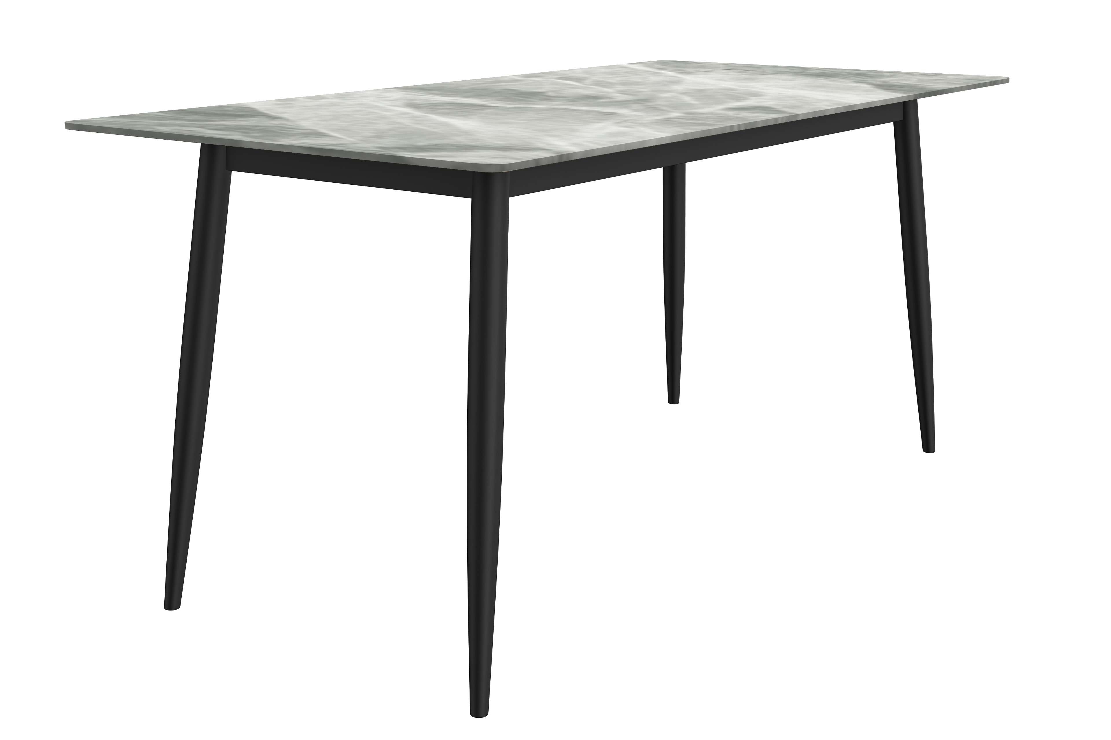 Zayle Series Modern Dining Table Black Base, With 55 Light Grey Sintered Stone Top