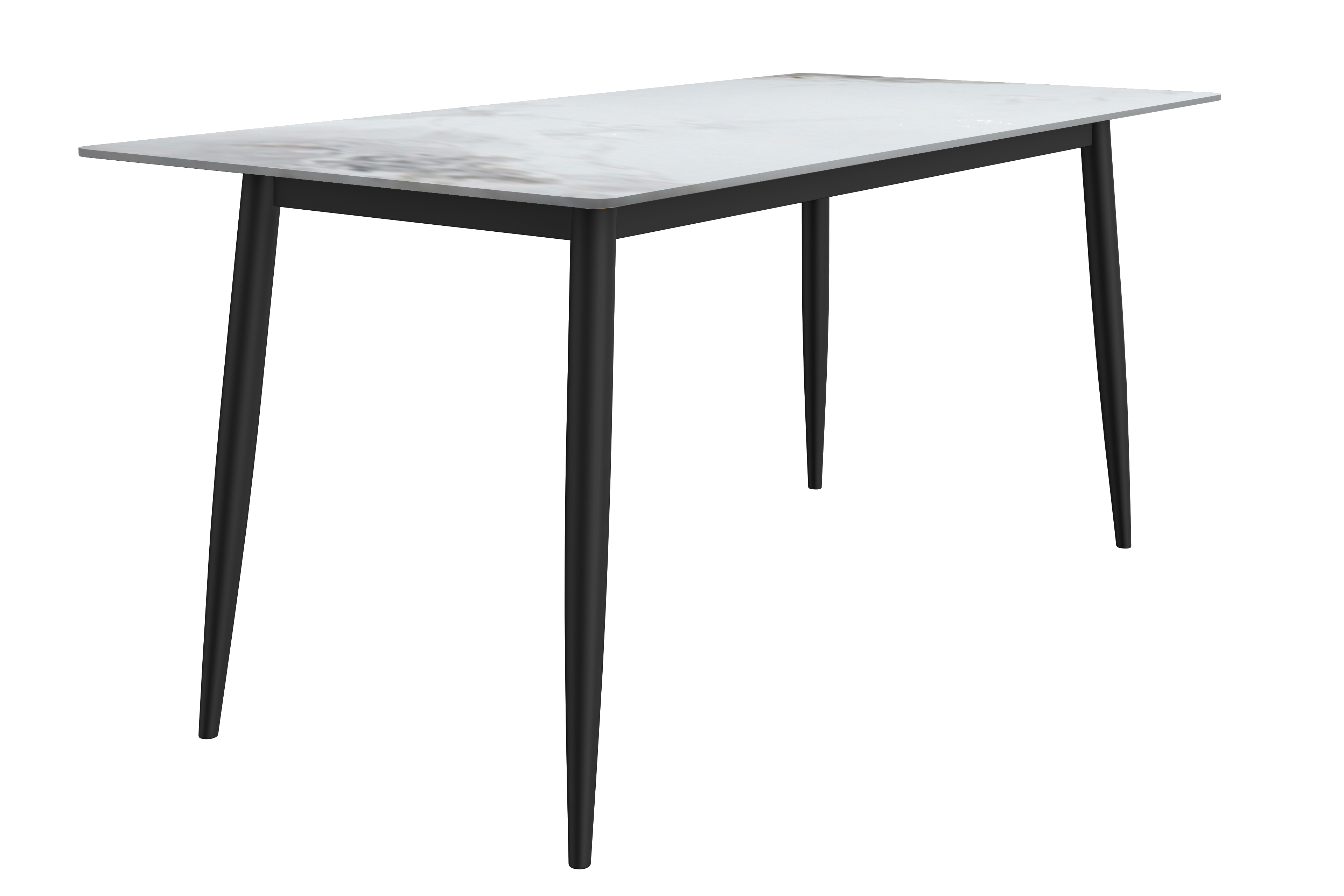 Zayle Series Modern Dining Table Black Base, With 55 Medium Grey Sintered Stone Top