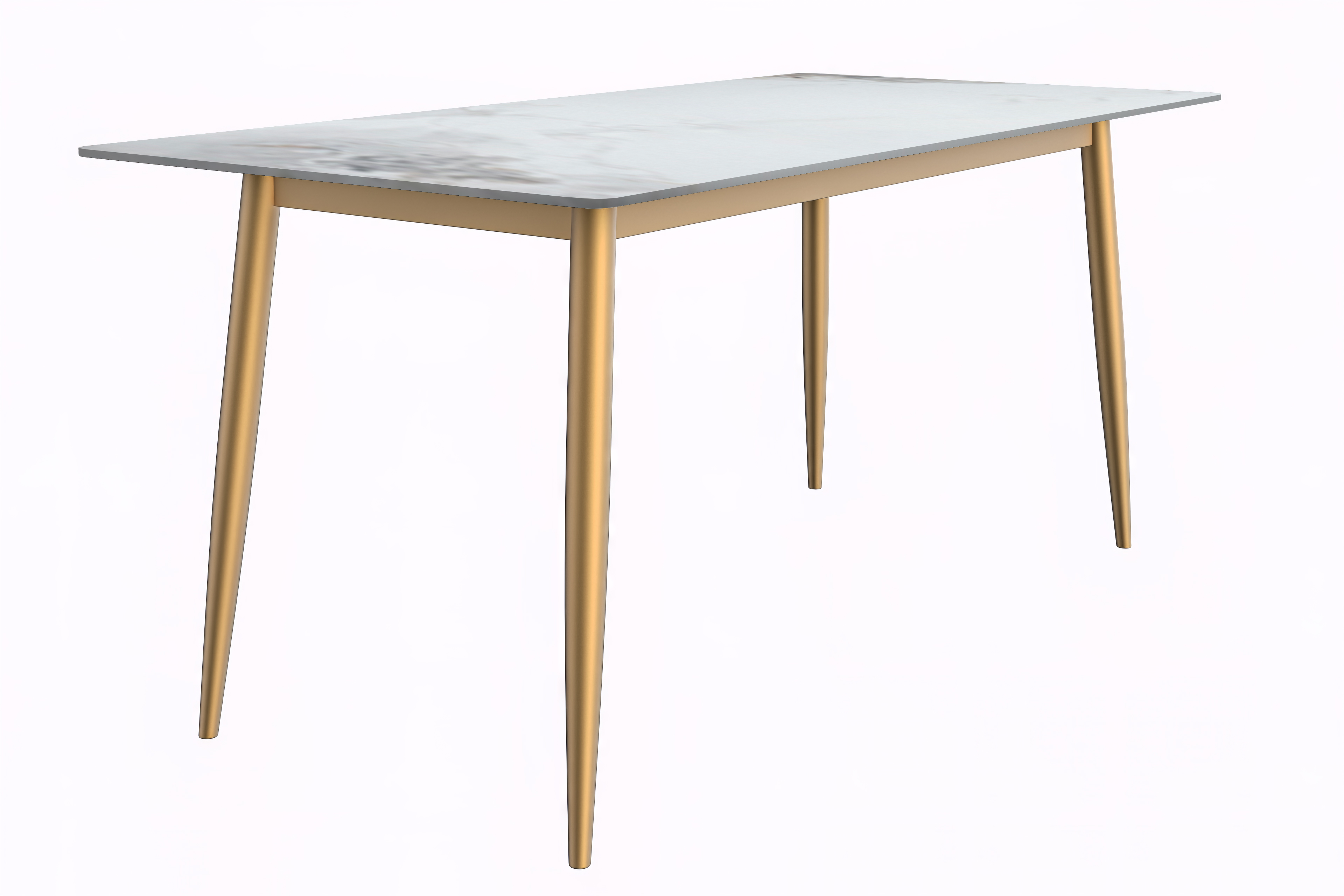 Zayle Series Modern Dining Table Brushed Gold Base, With 71 Black Glass Top