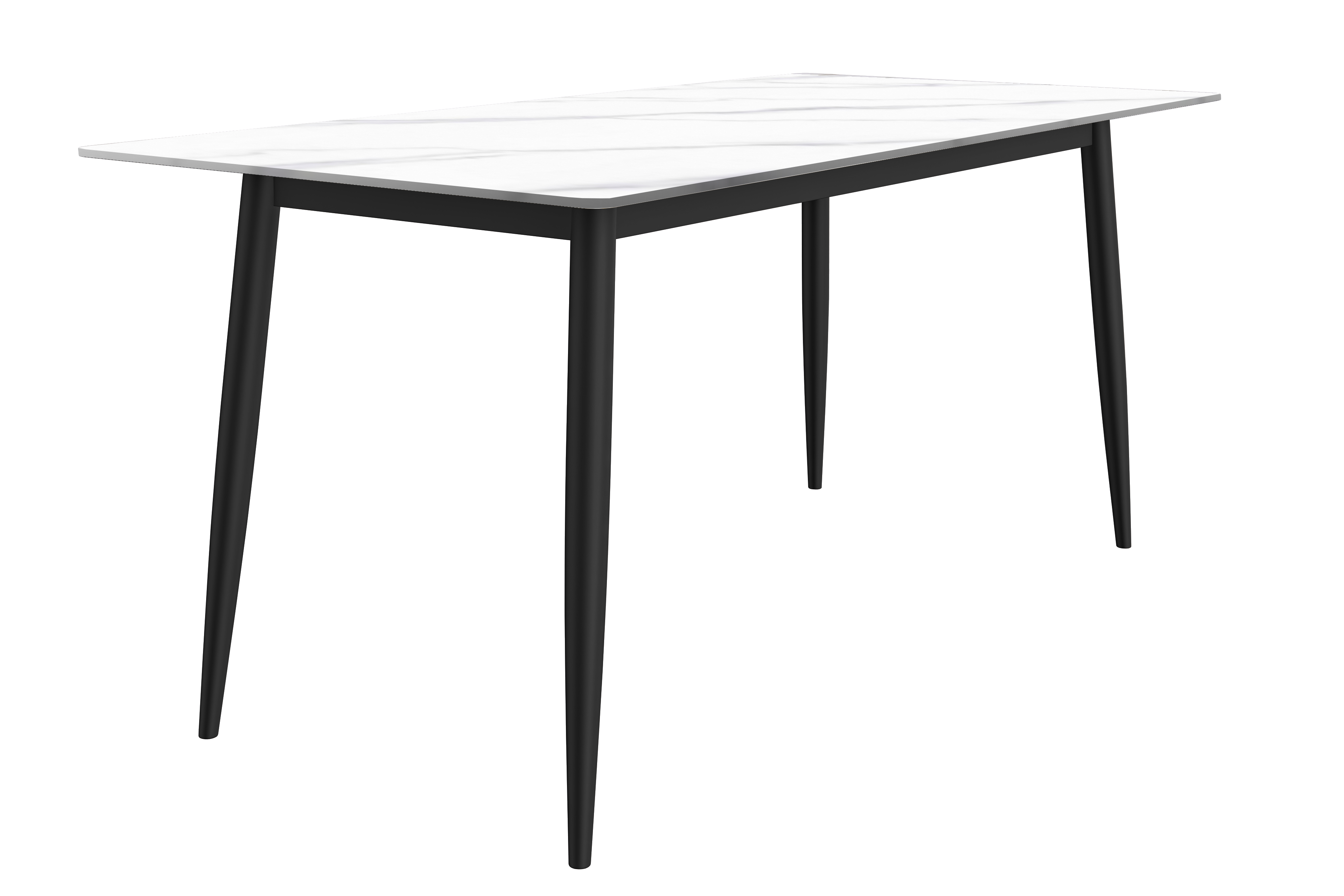 Zinti Series Modern Dining Table Bronze Base, With 55" Black Glass Top