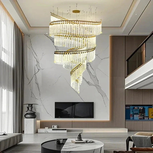 Zaira Spiral Crystal Chandelier
