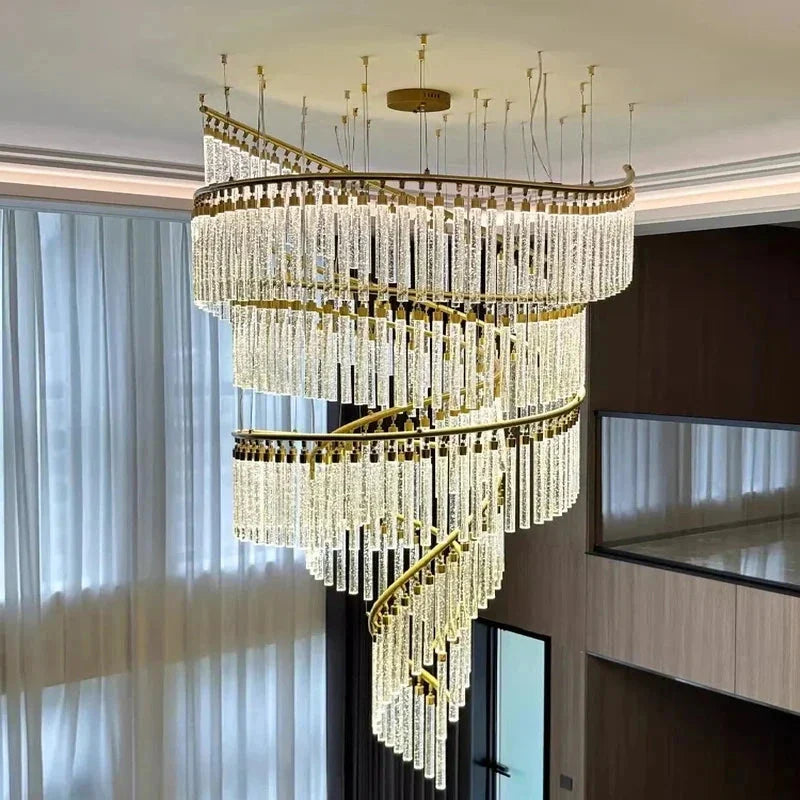 Zaira Spiral Crystal Chandelier