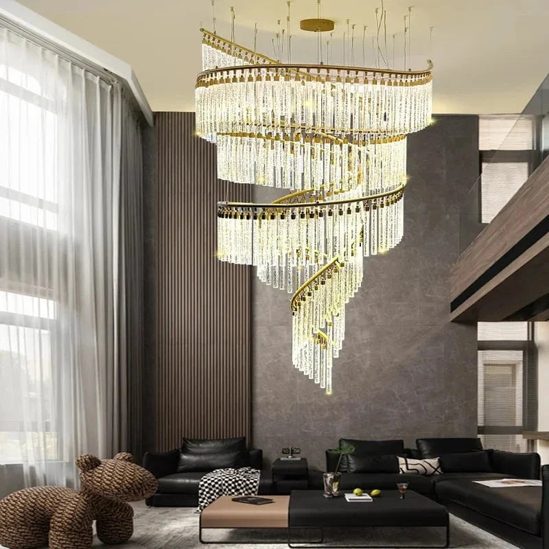 Zaira Spiral Crystal Chandelier