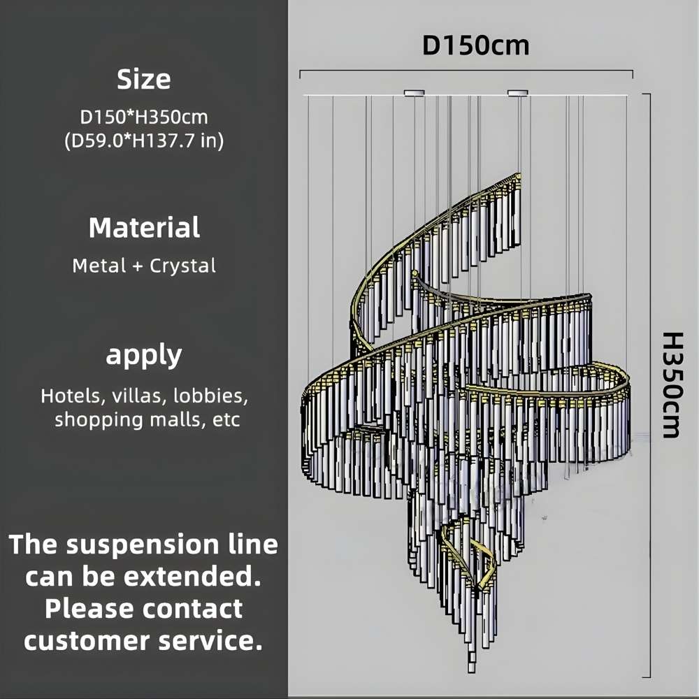 Zaira Spiral Crystal Chandelier