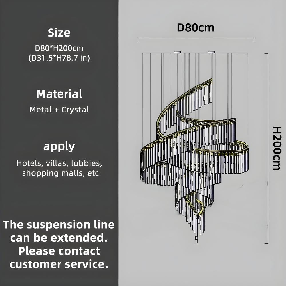 Zaira Spiral Crystal Chandelier