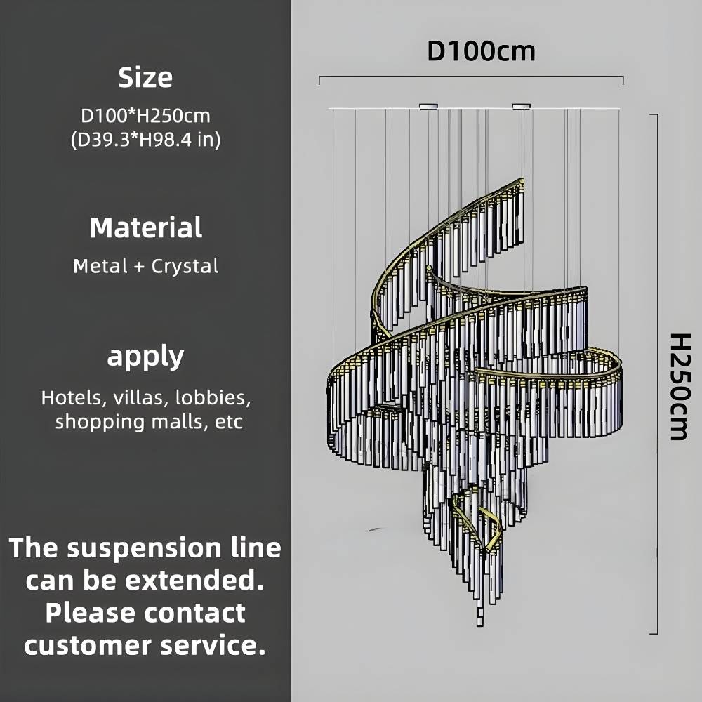 Zaira Spiral Crystal Chandelier