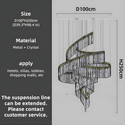 Zaira Spiral Crystal Chandelier