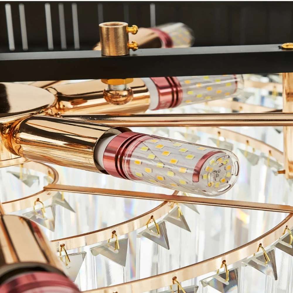 Zen Modern Gold Crystal Chandelier