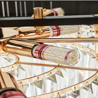 Zen Modern Gold Crystal Chandelier