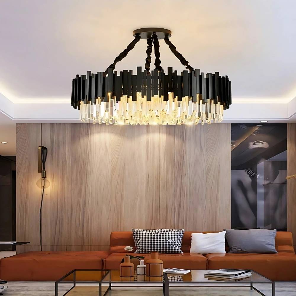 Zen Modern Gold Crystal Chandelier