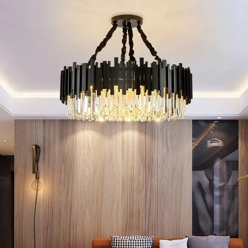Zen Modern Gold Crystal Chandelier