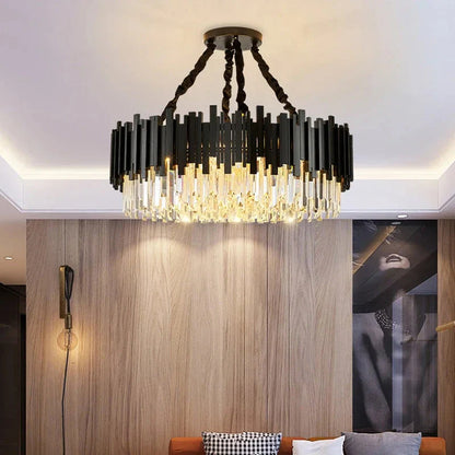 Zen Modern Gold Crystal Chandelier