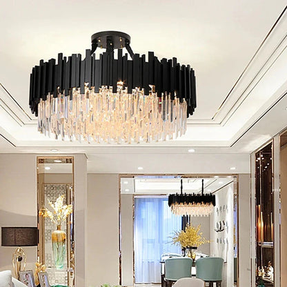 Zen Modern Gold Crystal Chandelier