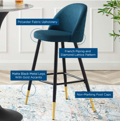 Corine Fabric Bar Stools - Set of 2