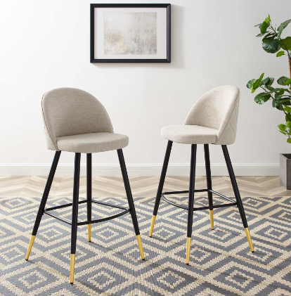 Corine Fabric Bar Stools - Set of 2