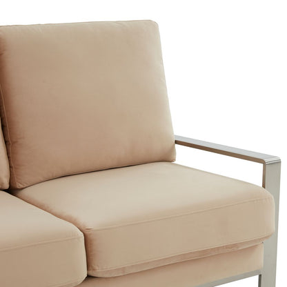 Emil Velvet Loveseat - Silver Frame