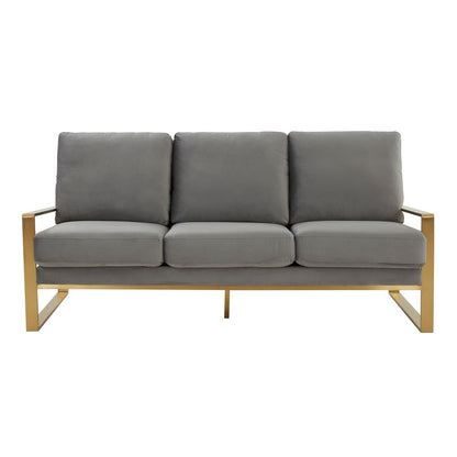 Emil Velvet Sofa - Gold Frame