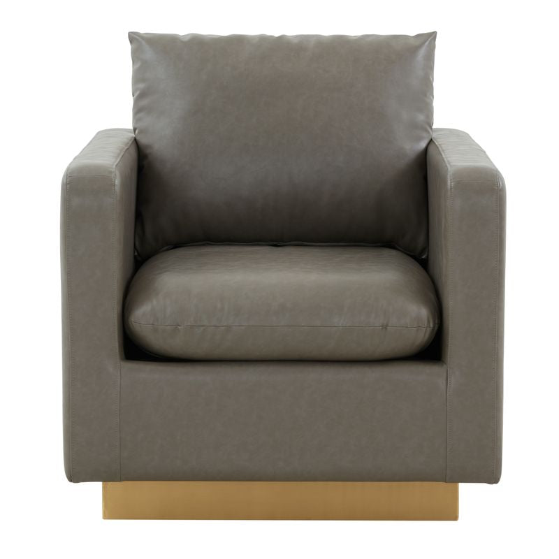 Elvira Leather Accent Armchair