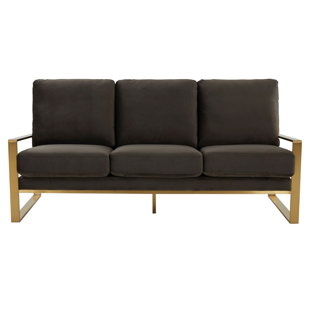 Emil Velvet Sofa - Gold Frame