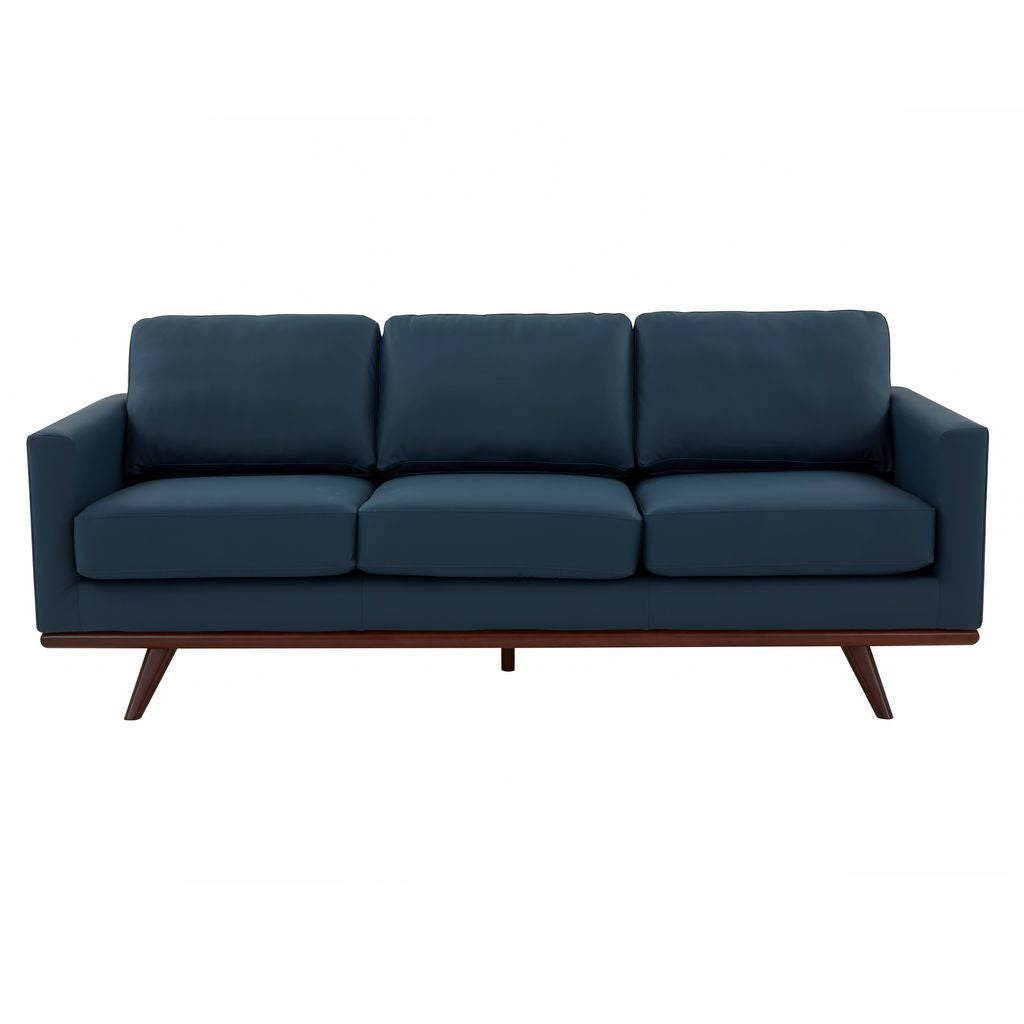 Edvin Leather Sofa - Birch Wood Base